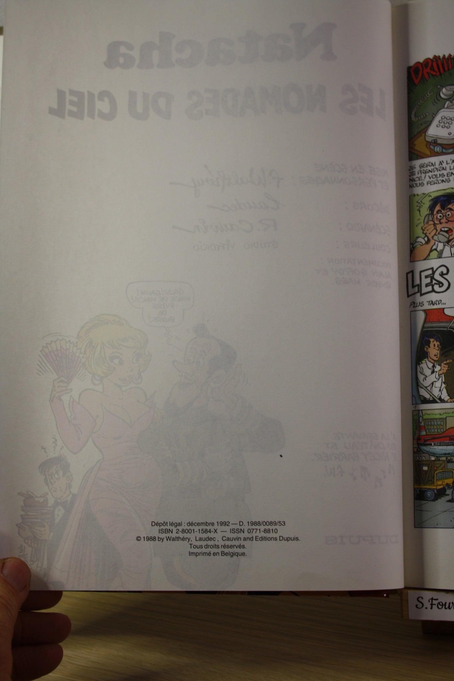 Les nomades du ciel – Natacha – Walthéry Laudec Cauvin – Dupuis –Réédition – 1992