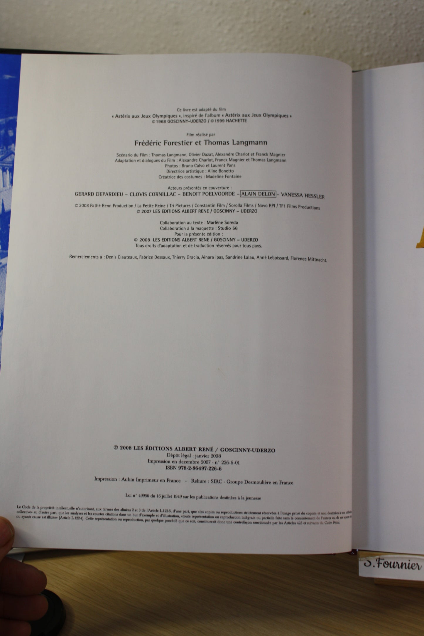 Astérix aux jeux olympiques l’album du film – Astérix – Goscinny Uderzo – Albert René - EO – 2008