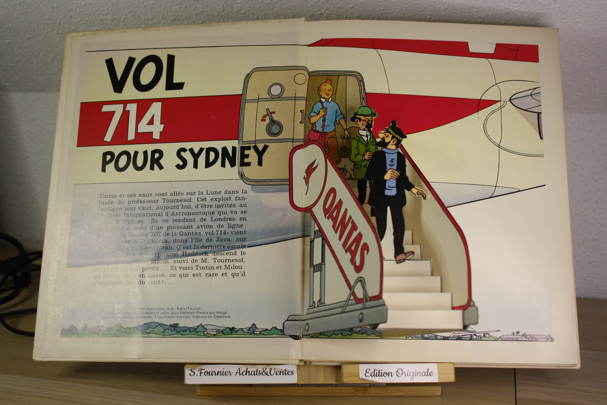 Vol 714 pour Sydney Pop Hop – Tintin – Hergé – Hallmark Rouge et Or – EO – 1971