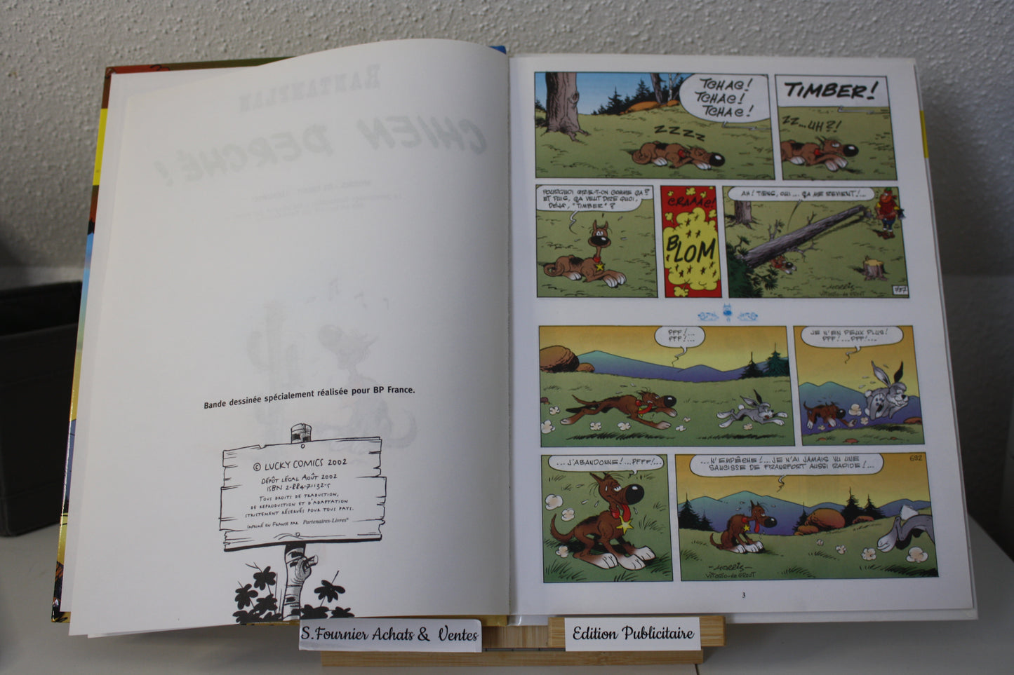 Chien perché – Rantanplan – Morris, Léonardino - Lucky Comics – Publicitaire – 2002 - BP France