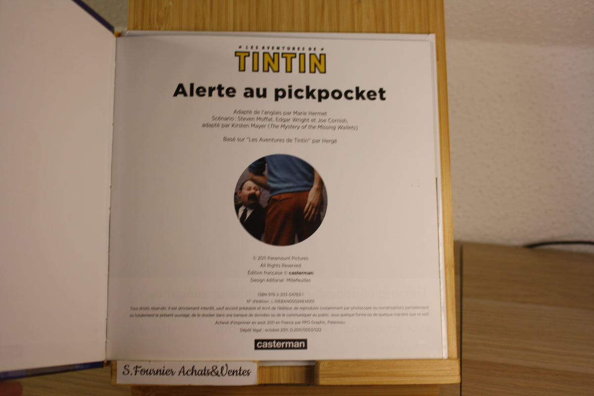 Alerte au Pickpocket – Les aventures de Tintin – Hergé – Casterman – EO – 2011