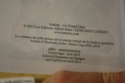 Le grand Quizz – Astérix – - Edition Albert René et Hachette – Jeux - 2013