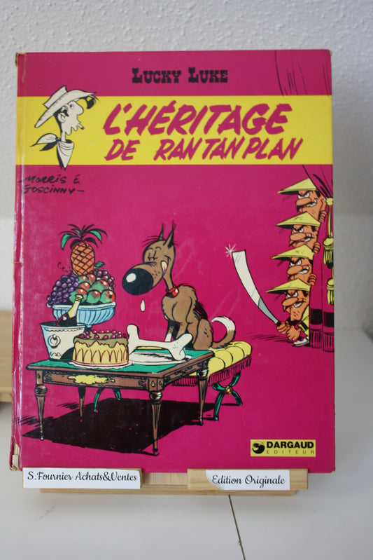 L’héritage de Ran Tan Plan – Lucky Luke – Morris Goscinny – Dargaud Editeur – EO – 1973 – Dos abimé