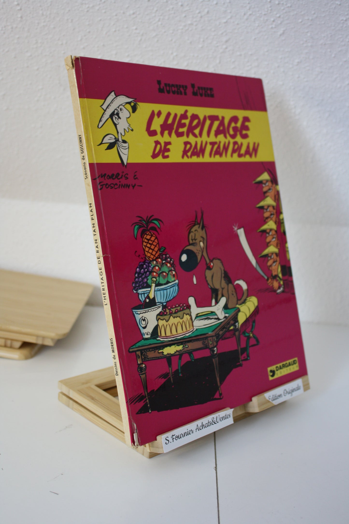L’héritage de Ran Tan Plan – Lucky Luke – Morris Goscinny – Dargaud Editeur – EO – 1973 – Dos abimé