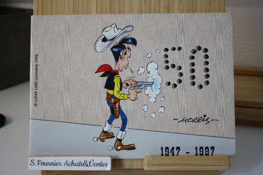 Télécarte numéroté 0028 + Présentoir – Lucky Luke – Belgacom – Belgacom – Objet dérivé – 1996 – Edition limité à 2000
