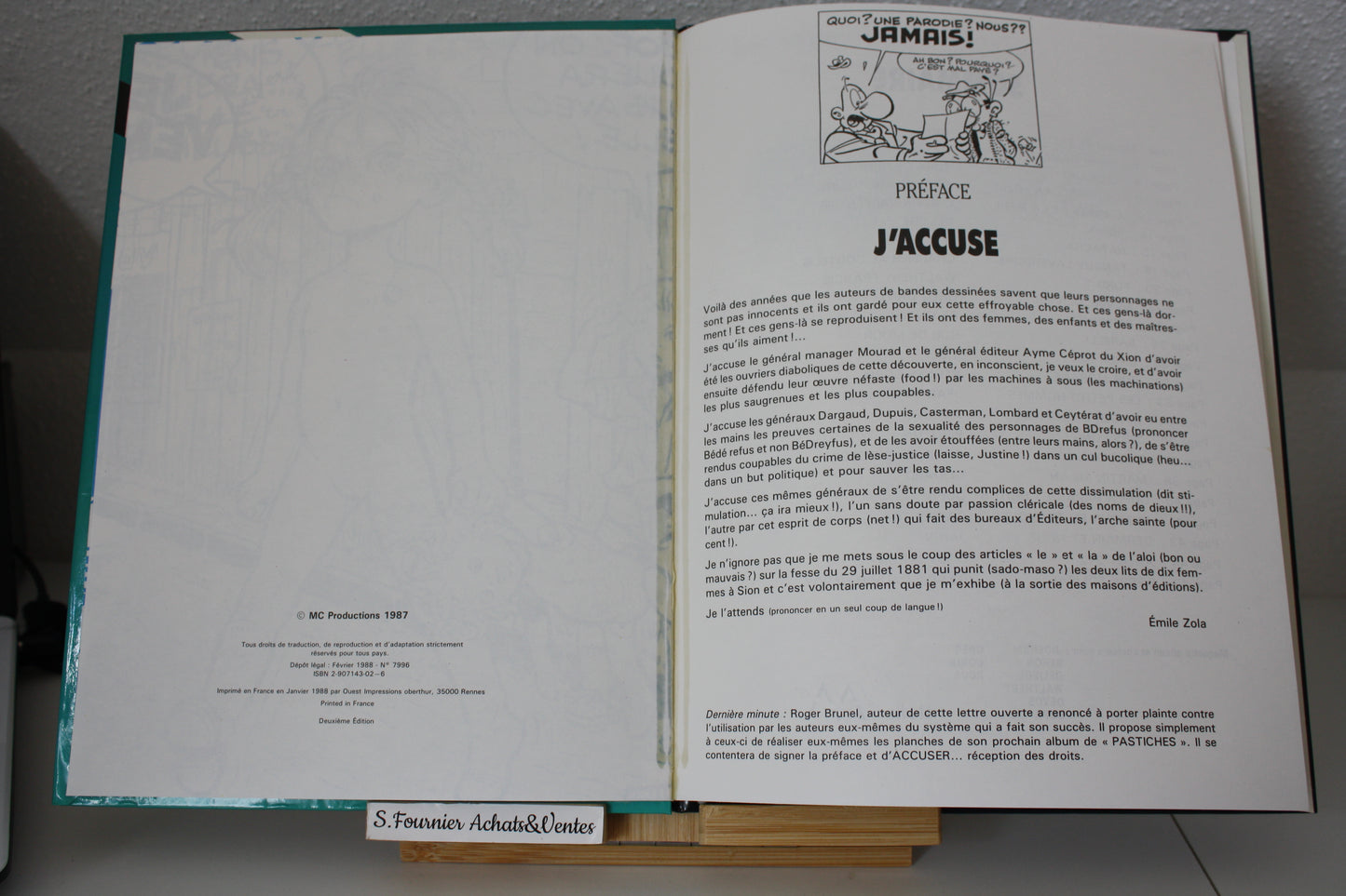 Parodies (par les auteurs) – Humour – Multiples – MC Productions - Réédition – 1988 - + 18 ans Recollé