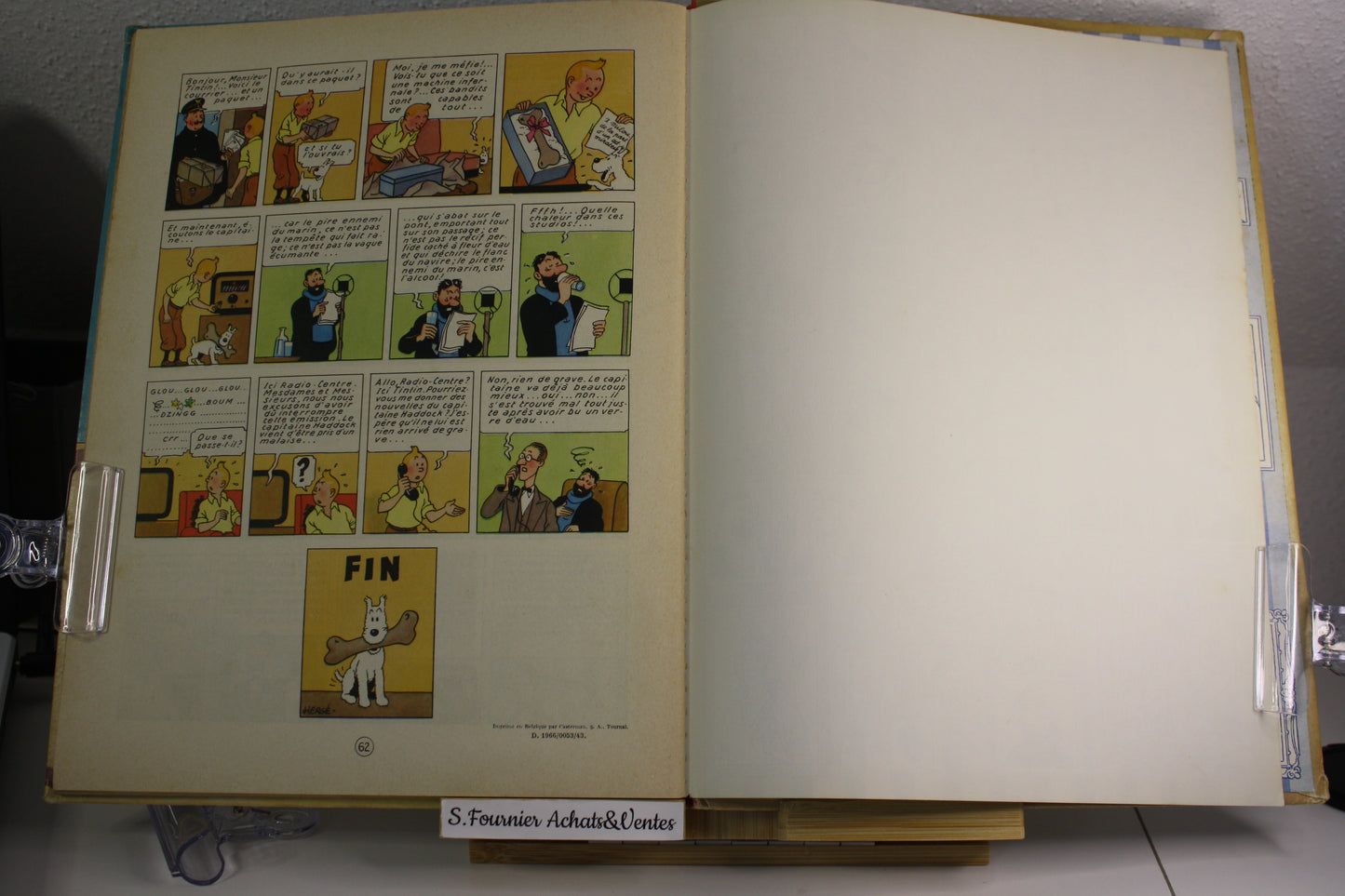 Le crabe aux pinces d’or – Tintin – Hergé – Casterman – Réédition – 1966 - B36