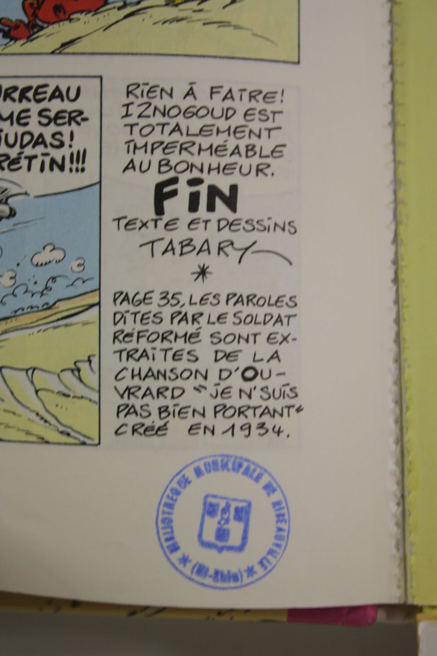 Qui a tué le calife – Iznogoud – Tabary – Edition Tabary – Réédition – 1998