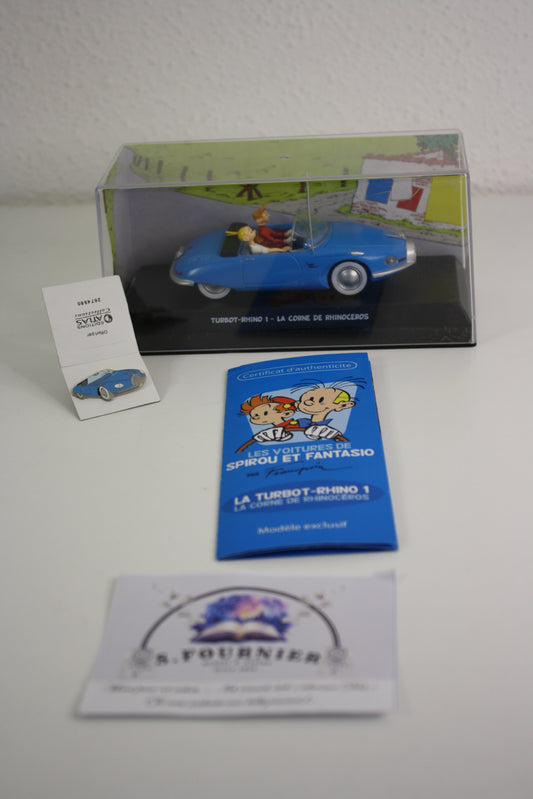 Voiture + pin’s Trubo-Rhino1 – Spirou – Franquin – Atlas – Objet dérivé – 2006