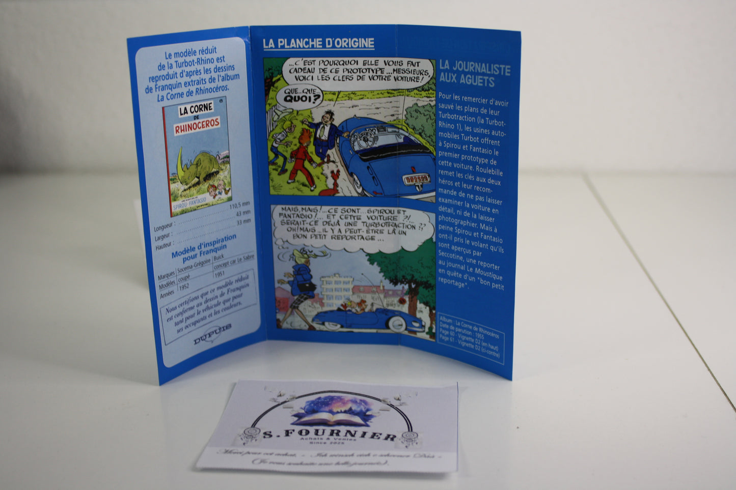 Voiture + pin’s Trubo-Rhino1 – Spirou – Franquin – Atlas – Objet dérivé – 2006