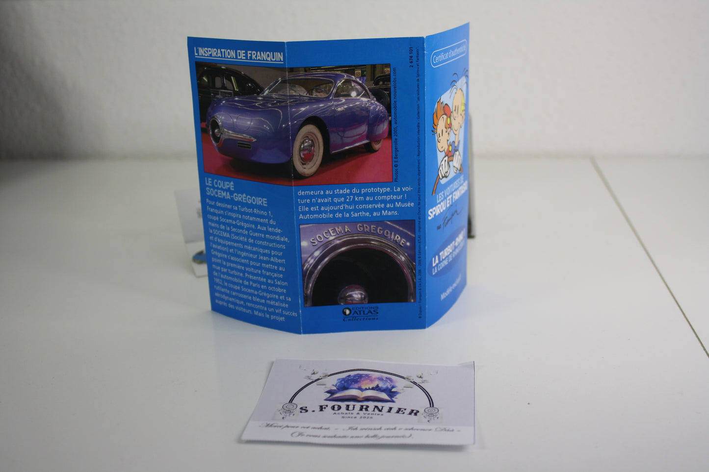Voiture + pin’s Trubo-Rhino1 – Spirou – Franquin – Atlas – Objet dérivé – 2006