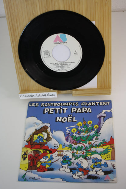 Petit papa Noël – Schtroumpfs – Max Eschig – Disque Polydor – Objet dérivé – 1983 – Disque 45T