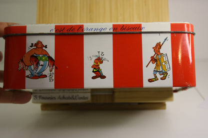 Boite métallique Chamonix Orange – Astérix – Uderzo Goscinny – L’alsacienne – Objet dérivé – 1960