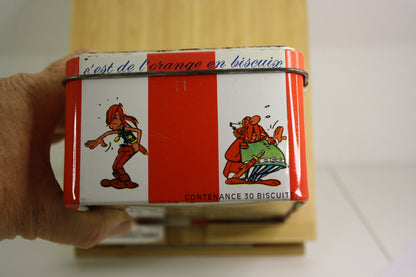 Boite métallique Chamonix Orange – Astérix – Uderzo Goscinny – L’alsacienne – Objet dérivé – 1960