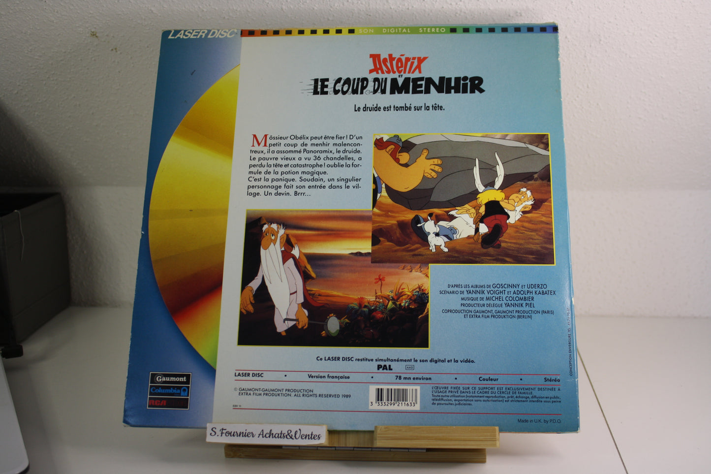 Laser Discs Vidéo « Le coup du Menhir » – Astérix – Philippe Grimon – Gaumont, Columbia, RCA – Objet dérivé – 1989