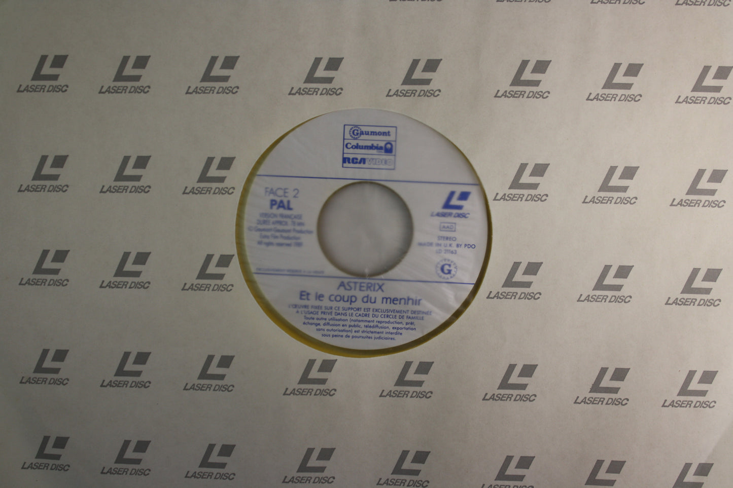 Laser Discs Vidéo « Le coup du Menhir » – Astérix – Philippe Grimon – Gaumont, Columbia, RCA – Objet dérivé – 1989