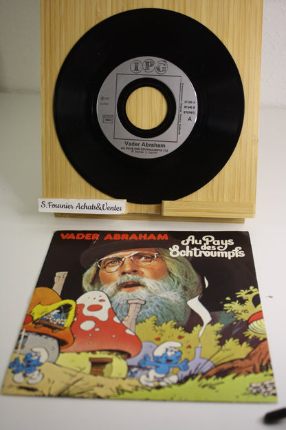 Disque vinyle 45t Au pays des Schtroumpfs – Schtroumpfs – Abraham Vader – IPG – Objet dérivé – 1977